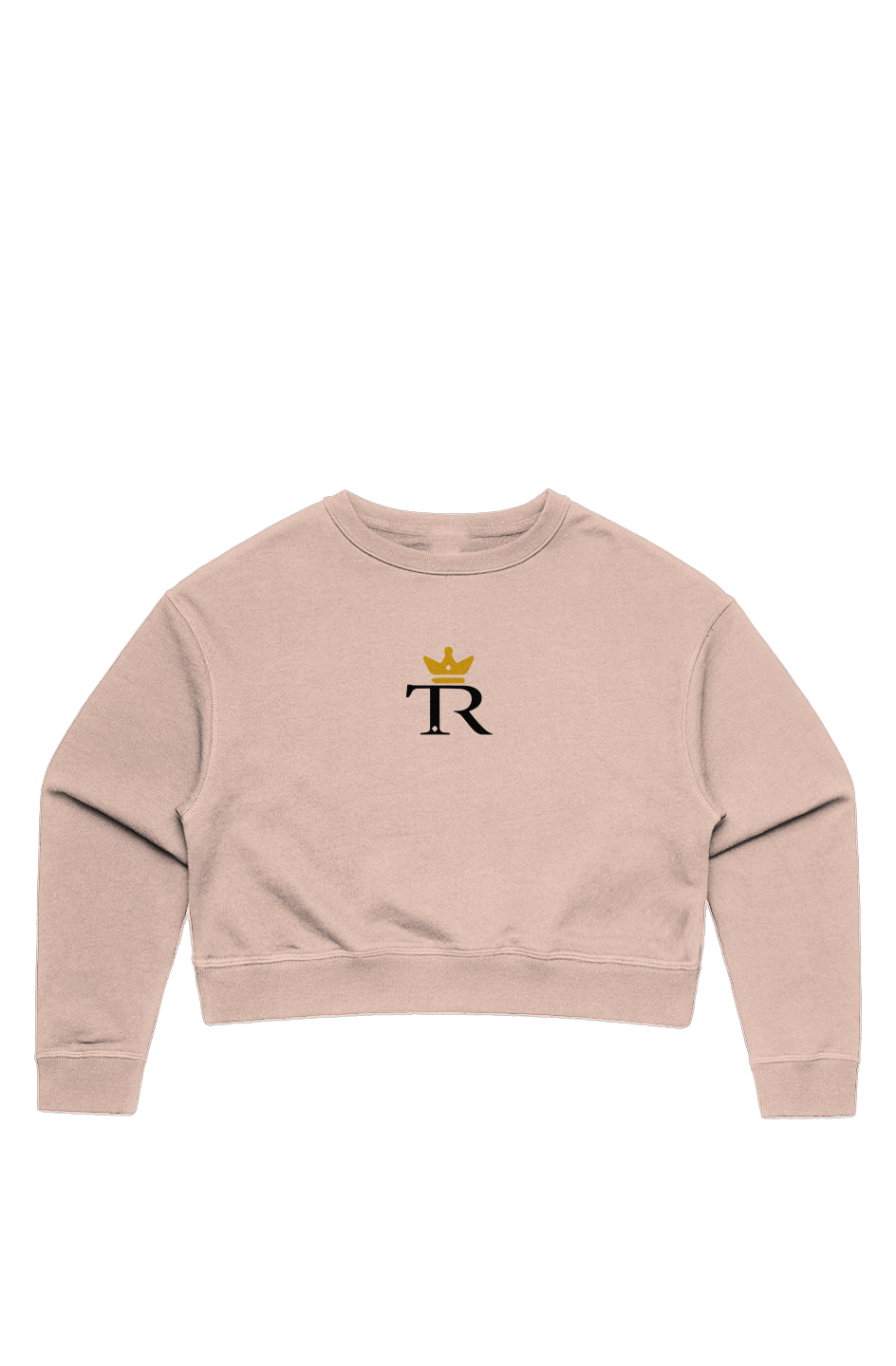 Wo's Crop Crew athletic heather black pale pink